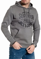 Jack & Jones Kapuzensweatshirt Logodruck Silber/Grau/Dunkelgrau