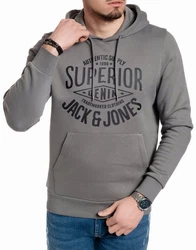 Jack & Jones Kapuzensweatshirt Logodruck Silber/Grau/Dunkelgrau