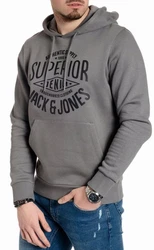 Jack & Jones Kapuzensweatshirt Logodruck Silber/Grau/Dunkelgrau