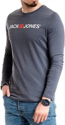 Jack & Jones Langarmshirt mit Printaufdruck Dunkelgrau/Blau/Grau/Braun/Khaki/Dunkelgrün/Dunkelblau