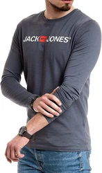 Jack & Jones Langarmshirt mit Printaufdruck Dunkelgrau/Blau/Grau/Braun/Khaki/Dunkelgrün/Dunkelblau