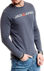 Jack & Jones Langarmshirt mit Printaufdruck Dunkelgrau/Blau/Grau/Braun/Khaki/Dunkelgrün/Dunkelblau