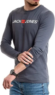 Jack & Jones Langarmshirt mit Printaufdruck Dunkelgrau/Blau/Grau/Braun/Khaki/Dunkelgrün/Dunkelblau