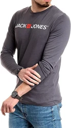 Jack & Jones Langarmshirt mit Printaufdruck Dunkelgrau/Schwarz/Grau/Dunkelblau/Khaki