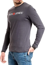Jack & Jones Langarmshirt mit Printaufdruck Dunkelgrau/Schwarz/Grau/Dunkelblau/Khaki