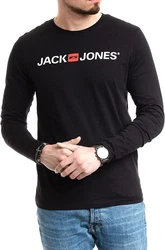 Jack & Jones Langarmshirt mit Printaufdruck Schwarz/Hellblau
