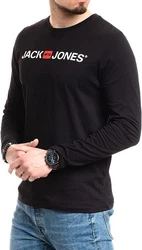 Jack & Jones Langarmshirt mit Printaufdruck Schwarz/Hellblau