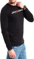 Jack & Jones Langarmshirt mit Printaufdruck Schwarz/Hellblau
