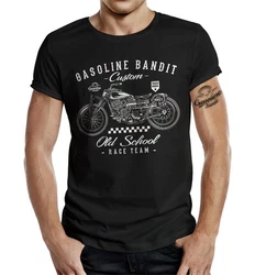 GASOLINE BANDIT T-Shirt Custom Old School Race Team Rot/Schwarz/Braun/Orange/Dunkelrot