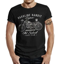 T-Shirt fr Biker und Motorrad Fans - Custom Old School Race Team