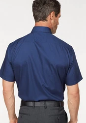 Man's World Kurzarmhemd Dunkelblau/Blau