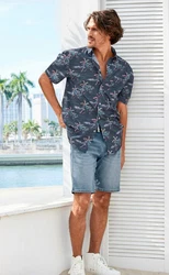 Beachtime Hawaiihemd Regular Fit Blau/Hellblau
