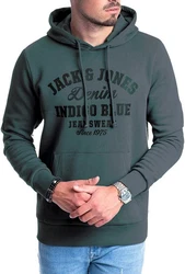 Jack & Jones Kapuzensweatshirt mit Kängurutasche Dunkelgrün/Grün