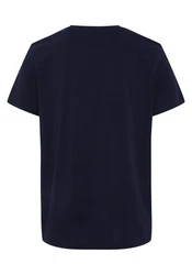 Chiemsee Print-Shirt T-Shirt im Label-Look Lila/Dunkelblau/Gelb
