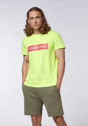 Chiemsee Print-Shirt T-Shirt mit Markenschriftzug Grün/Neonfarben/Gelb