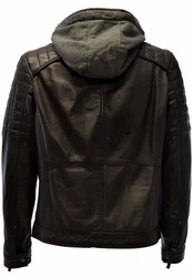 Zimmert Lederjacke Carlo mit abnehmbarer Kapuze Cognac/Schwarz/Dunkelbraun