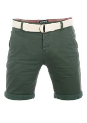 riverso Herren Chino Shorts RIVHenry Gürtel Bermuda Kurze Hose Cypress Green