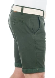 riverso Herren Chino Shorts RIVHenry Gürtel Bermuda Kurze Hose Cypress Green