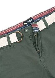 riverso Herren Chino Shorts RIVHenry Gürtel Bermuda Kurze Hose Cypress Green