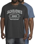 Jack & Jones Print-Shirt (2er-Pack) Dunkelblau/Grau/Blau/Schwarz/Dunkelgrau
