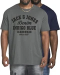 Jack & Jones Print-Shirt (2er-Pack) Blau/Lila/Dunkelblau