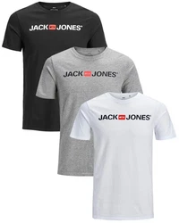 Jack & Jones T-Shirt Stilvolles Shirt mit Printdruck (3er-Pack) Schwarz/Silber