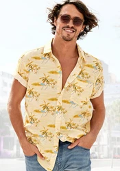 Beachtime Hawaiihemd Regular Fit Gelb/Blau