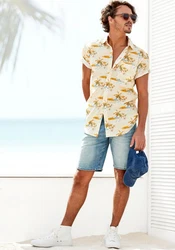 Beachtime Hawaiihemd Regular Fit Gelb/Blau