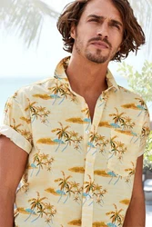 Beachtime Hawaiihemd Regular Fit Gelb/Blau