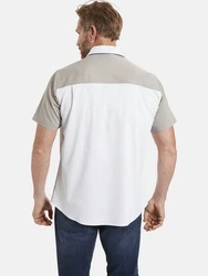 Jan Vanderstorm Kurzarmhemd BODVAR +Fit Kollektion Rot/Grau/Beige/Weiß
