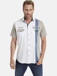 Jan Vanderstorm Kurzarmhemd BODVAR +Fit Kollektion Rot/Grau/Beige/Weiß