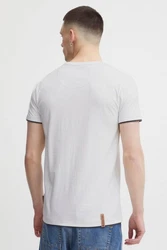 Indicode Tony T-Shirt Layershirt mit Knopfleiste Grau/Hellgrau