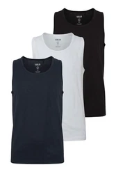 !Solid Tanktop SDCasal 3er-Pack Blau/Dunkelblau/Hellblau