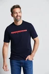 bugatti T-Shirt mit Logo-Print Dunkelblau