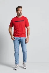 bugatti T-Shirt mit Logo-Print Rot