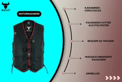 BULLDT Motorradweste BLD699 Dunkelrot/Rot/Schwarz