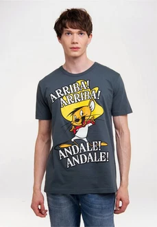 LOGOSHIRT T-Shirt Speedy Gonzales Blau/Grün/Hellblau