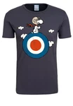 LOGOSHIRT T-Shirt Peanuts Snoopy Pilot Blau/Schwarz/Creme/Silber