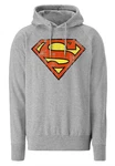 LOGOSHIRT Kapuzensweatshirt DC Superman Logo Grau/Silber/Hellgrau/Dunkelgrau