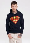 LOGOSHIRT Kapuzensweatshirt DC Superman Logo Dunkelblau/Hellblau/Blau