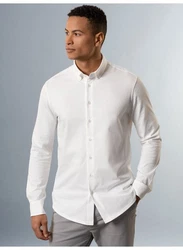 Trigema Poloshirt Business-Hemd aus DELUXE-Single-Jersey wei