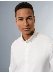 Trigema Poloshirt Business-Hemd aus DELUXE-Single-Jersey wei