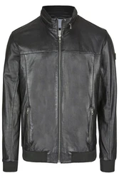 bugatti Lederjacke BUFABIANO Dunkelgrau/Grau/Schwarz