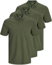 Jack & Jones Poloshirt (3er-Pack) in Unifarbe Dunkelgrün