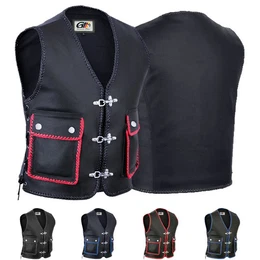 Motorradweste GW688 Motorrad Lederweste Biker Motorradweste Weste
