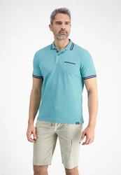 LERROS Poloshirt in Struktur-Piqué Türkis/Blau/Grün/Hellblau