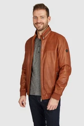 bugatti Lederjacke BUFABIANO Braun/Orange/Beige/Rot