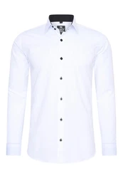 Rusty Neal Langarmhemd Weiß/Creme/Braun