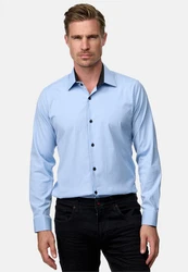 Rusty Neal Langarmhemd Hellblau/Blau