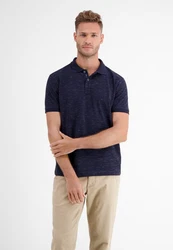 LERROS Poloshirt Two-Tone-Piqu Dunkelblau/Blau/Lila